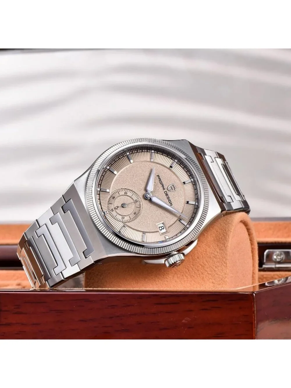 Men's Yellow PD-YS029 New Automatic Stainless Steel Mechanical Wrist Watch